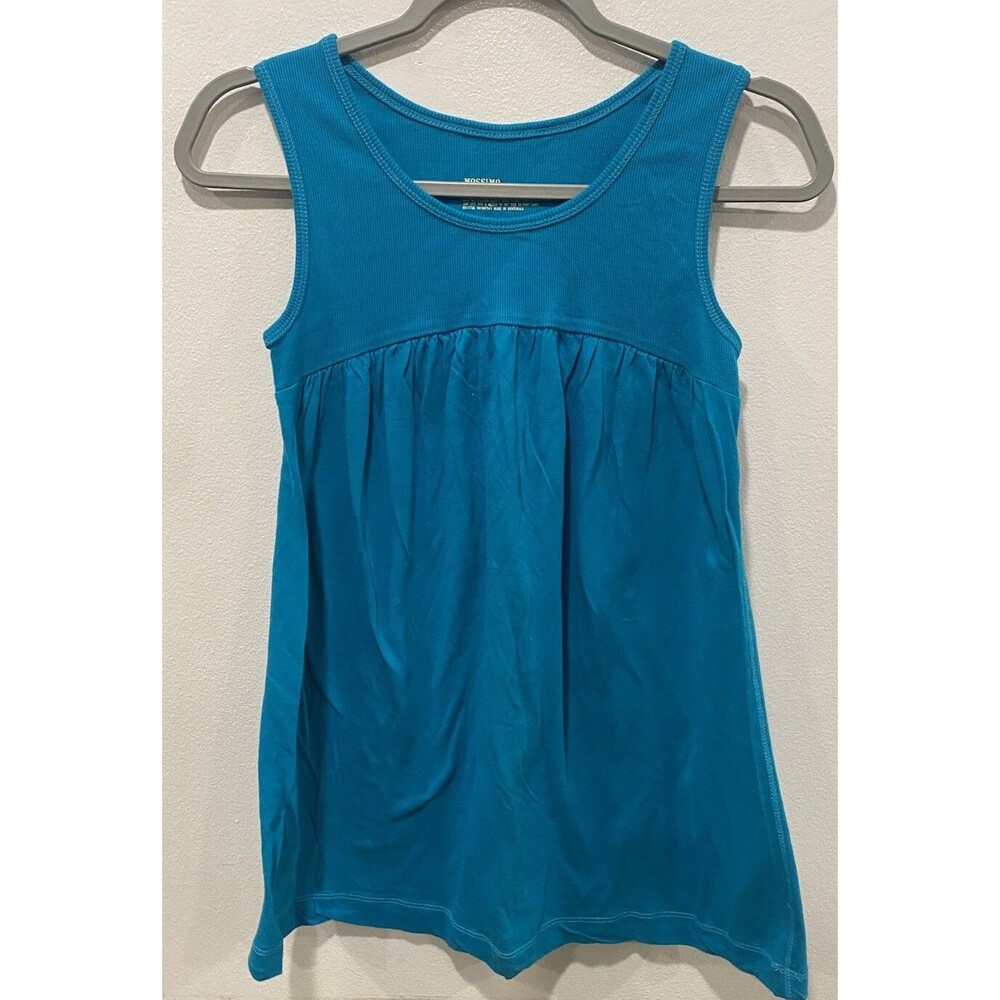 Set of 2 Mossimo BABYDOLL Y2K 90s 100% Cotton Tank Tops Blue & Kelly‎ Green Sz M